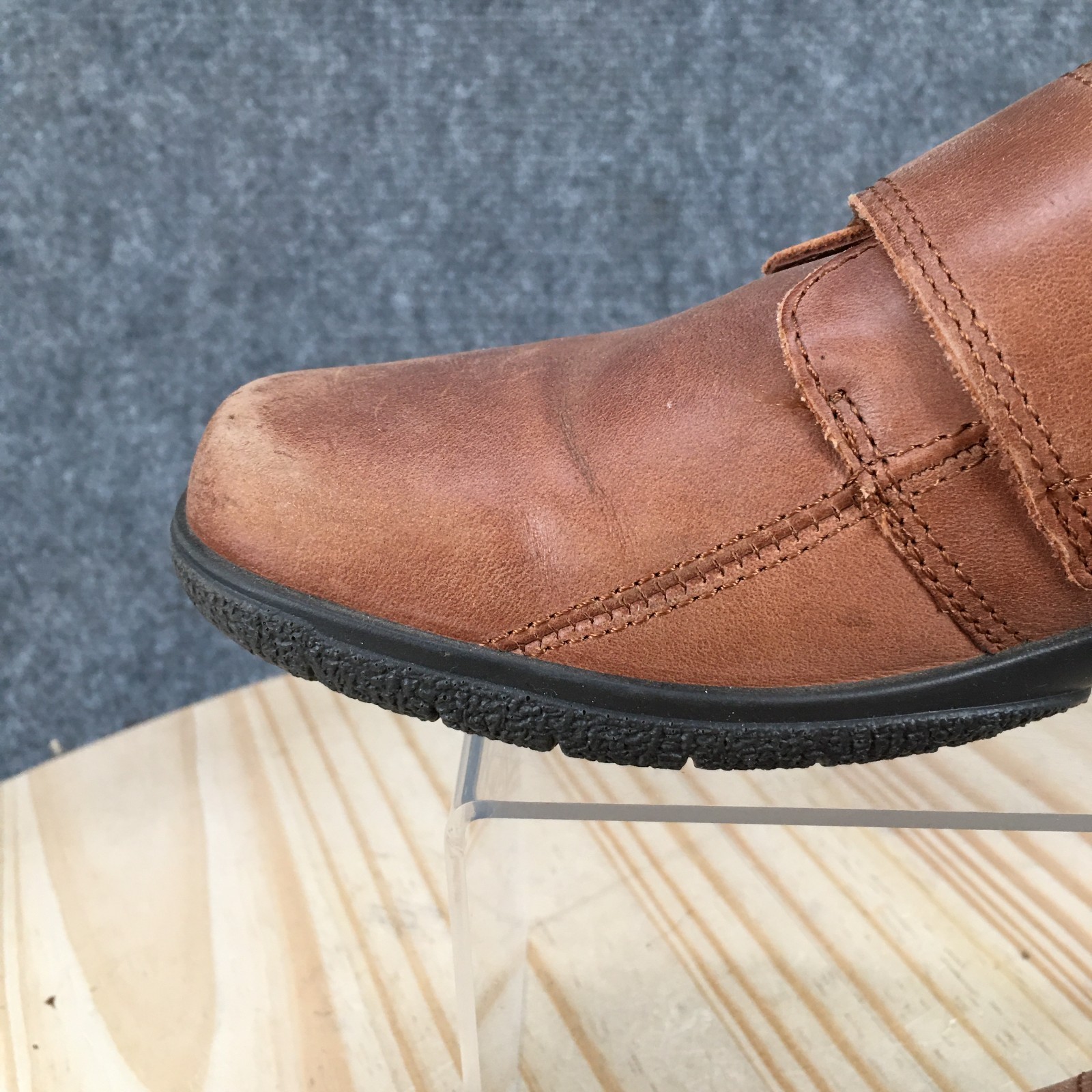 Hotter Sugar Shoes Womens 8 Leather Slip On Button Casual Comfort Low Top Brown image 3