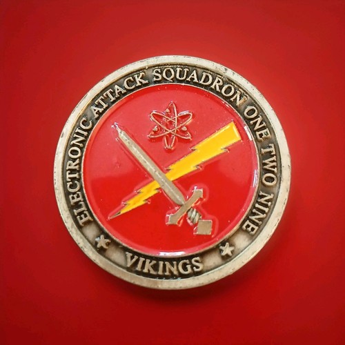 JAM STRIKE WIN ELECTRONIC ATTACK SQUADRON ONE TWO NINE VIKINGS CHALLENGE COIN