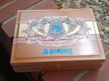 My Father Cigars La Promesa Empty Wooden Cigar Box 8.25x6.5x2 