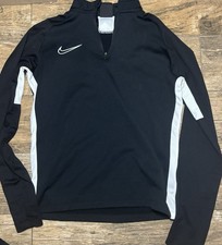 Nike Quarter zip Dri-fit kids medium long sleeve with white logo and sleeves