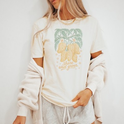 Mango Branch Botanical Graphic Tee Natural Engraving Art