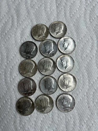14 1964 Kennedy Half Dollar Silver Lot of 14 Coins 50C 0.9 Fineness