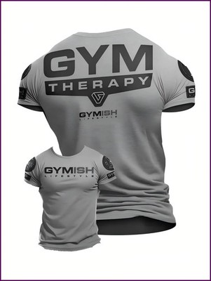 Summer fashion men's muscle training letter print comfortable and breathable