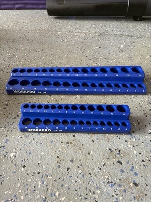 WORKPRO Magnetic Socket Organizer Set, 6-Piece Socket Holder.