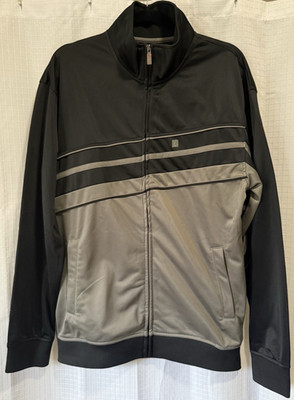 Y2K Ecko Unltd Men s Track Jacket Large Black Gray Full Zip Retro Streetwear