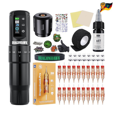 Dragonhawk Tattoo Maschine 2 4 4 2mm Kabellos Akku 1500