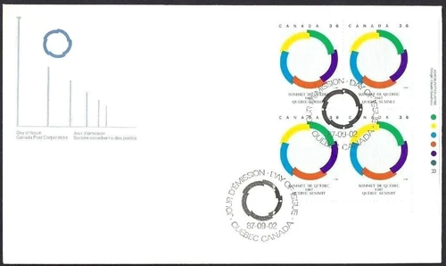 🍁Canada   #1146 LRpb  "QUEBEC SUMMIT SYMBOL"   Brand New 1987  First Day Cover