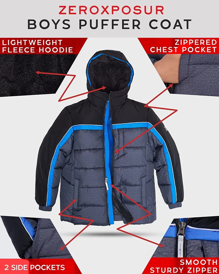 ZeroXposur Little Boy's Dark Heather Antarctica Puffer Jacket - Size 4/5 - NWT - Image 2 of 4