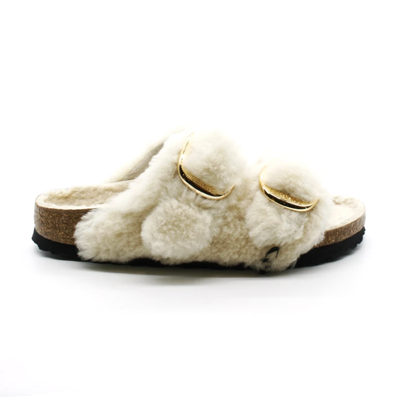 birkenstock arizona big buckle shearling eggshell