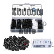 100Pcs Retainer Clips Body Bumper Rivet Retainer Trim Molding Push Pin Clips kit