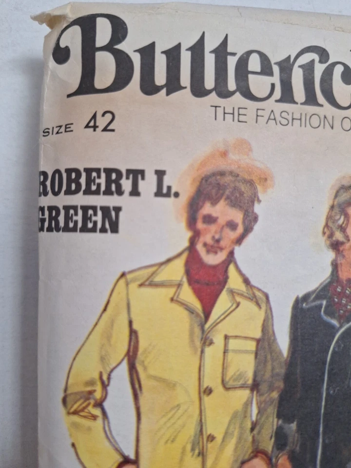 Shirt Jacket Pants Jeans Mens L 42 Butterick 5123 Sewing Pattern VTG Denim Jean - Image 3 of 4