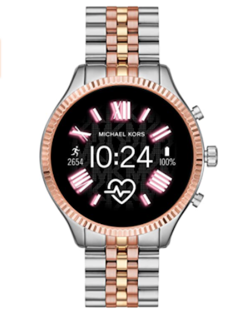 Michael Kors Access Lexington 2 44mm Case Tri-Tone Stainless Steel with Bracelet Link Band