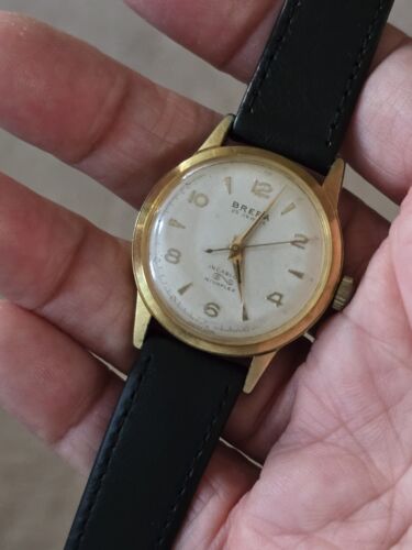 Vintage Brera Automatic Mens Watch 25 Jewel Swiss Made Runs Great 30mm w/o Crown - Afbeelding 1 van 20