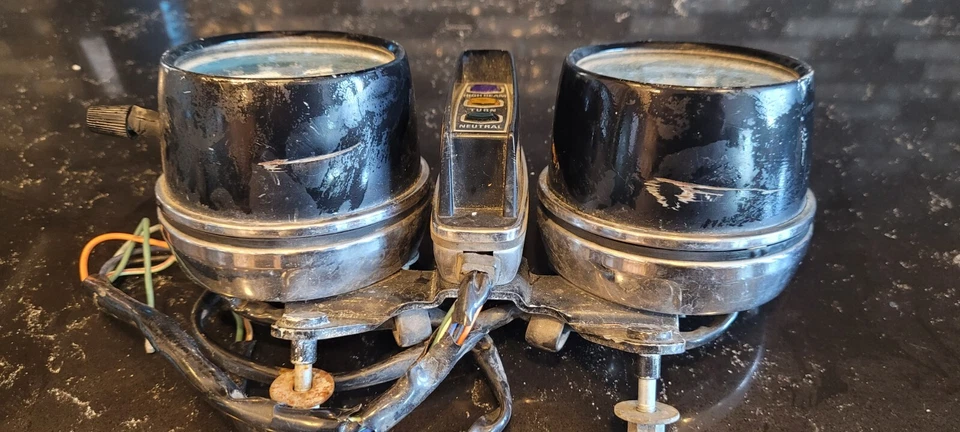 Vintage 1970s Honda CB 360T Speedometer Tachometer Instruments Cluster Gauges - Image 2 of 4