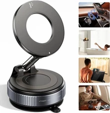 Vacuum Suction Cup Magnetic Phone Holder for Magsafe Car Mount for All Phones
