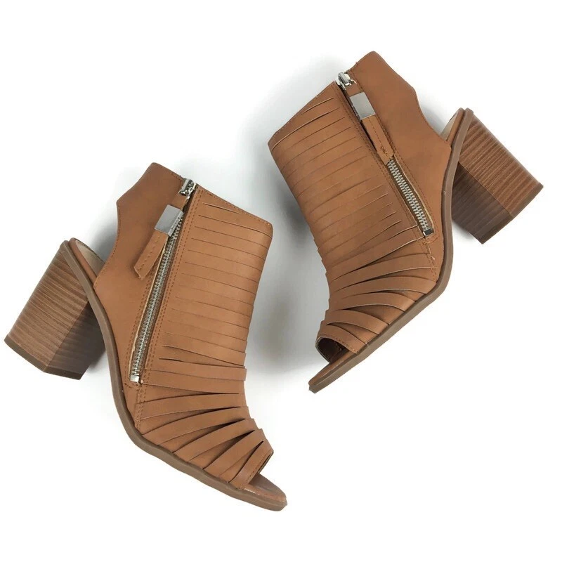 Circus Sam Edelman Kesler Booties Cognac Peep Toe Heels Womens 8.5 Boots Boho - Image 3 of 4