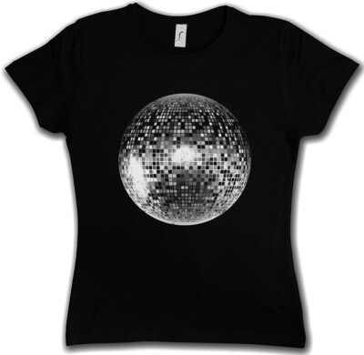 DISCO LIGHT I T-SHIRT Retro Oldies Nerd Techno Club Mirror Ball Star