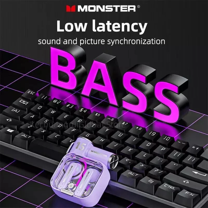 Monster XKT15 Wireless Bluetooth  Gaming Earbuds Purple - Sealed - NEW - Image 4 of 4