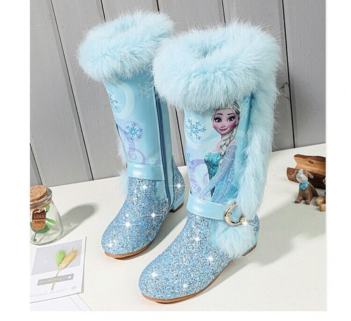 Stivali bambina Frozen Elsa Disney 24-37 inverno pelo interno caldo | eBay