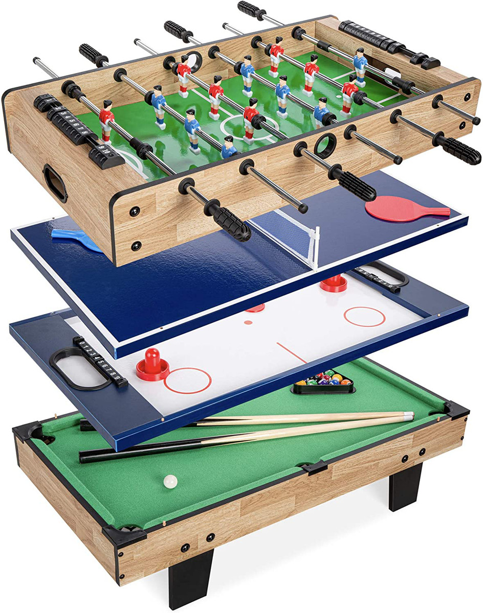 Mesa De Juegos Combinada Multiple Varios Juegos 4 En 1 Billar Futbolito  PingPong