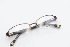 MARCHON NYC TAMMANY 210 Satin Brown 51-18-135 Half Rim Frames Flex Hinges L582