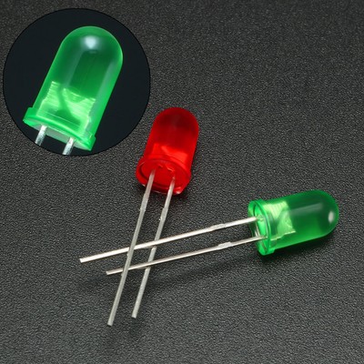 10-Pack Of 5mm Bi-Color Red/Green Diffused LEDs - 2-Pin, 60° Viewing Angle, 25mA 12 thumbnail image