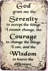 TIN SIGN new 8x12 Serenity prayer god strength courage wisdom AA meeting (Br14c)