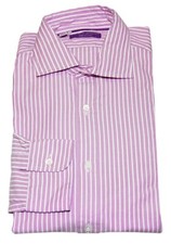 Ralph Lauren Purple Label Mens Oxford Dress Shirt Striped Made in Italy 17 425