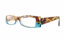 Calabria 4371 Bi-Color Reading Glasses Matching Cleaning Case Tortoise-Blue 4.5