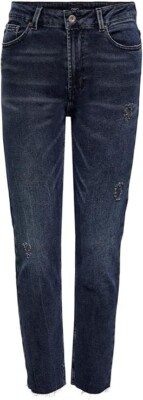 Only Emily Raw Jeans W27 Crop Leg Blau/Schwarz Distressed UVP 36£