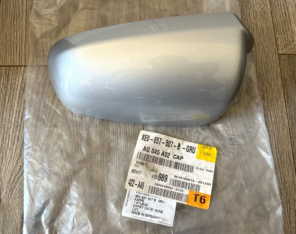 NUEVO | CUBIERTA ESPEJO RETROVISOR IZQUIERDO AUDI A4 A6 2005-2008, 8E0857507BGRU, ORIGINAL OEM Foto 2 de 4