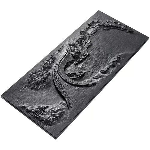 black stone tea tray weighted handmade artware bridge carved tea table draining