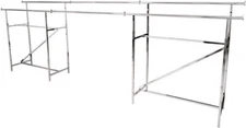 Set of 2 Clothing Rack Double Rail Bar Clothes Salesman Garmet Tandem Connecting