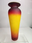 Blenko Glass Vase -Tequila Sunrise - Satin Glass - Signed 2003 - 10" Yellow  Red