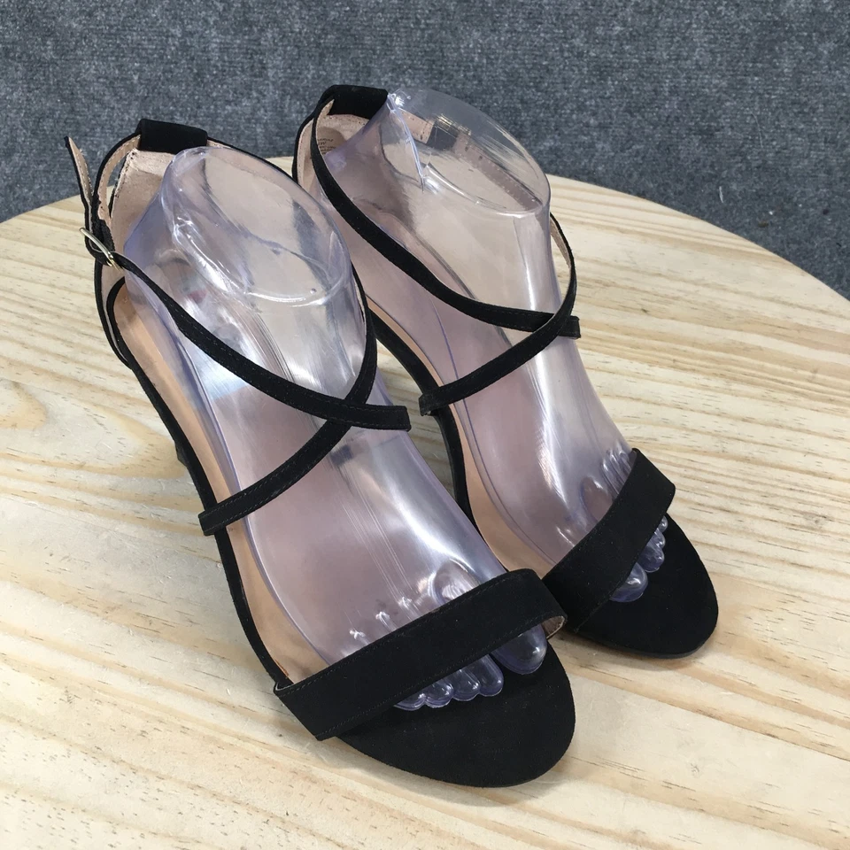 Thalia Sodi Sandals Womens 8.5 Wide Darria Strappy Black Casua Stiletto Heel NEW - Image 3 of 4