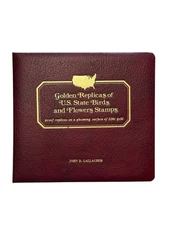Golden Replicas US State Birds&Flowers Stamps 22KT Good 1982 First Day Of Issue