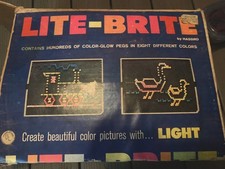 VINTAGE lite brite 1967 in box instructions 22 sheets Peanuts Snoopy-RARE Works