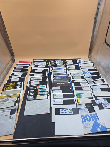 LOT of (75) 5.25 " Floppy Disks with software. Untested Various Brands Lot E