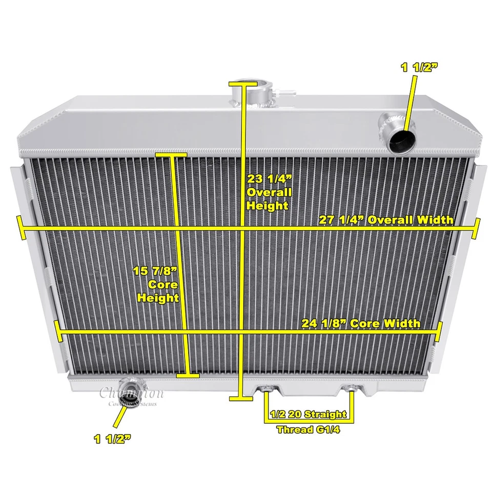 Champion Cooling Systems MC403 All-Aluminum Radiator 1972-1976 AMC Gremlin 1972- Foto 2 de 4