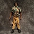 VINTAGE Black GI JOE 1964 Muscular Scar Flocked ADVENTURE TEAM Soldier W/ Items