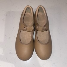 Girls Tap Shoes Mary Jane Dance Tan Carmel Youth Size 13.5 Slip On