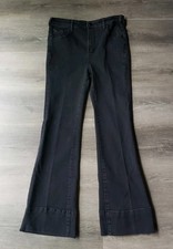 Anthropologie Pilcro Black Superscript Flare Jeans Womens Size 30 ALTERED HEMMED