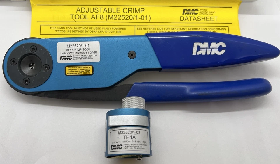 DMC M22520/1-01 AF8 Crimp Tool With TH1A Upper Range Turret Combo Kit - Image 3 of 4