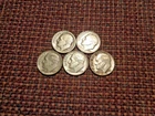 Lot of 5 Different 90% Silver Roosevelt Dimes All P Mints 1946, 54, 56, 57, 63