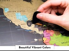 Scratch off World Map Poster 32x 20 Gift for Travelers