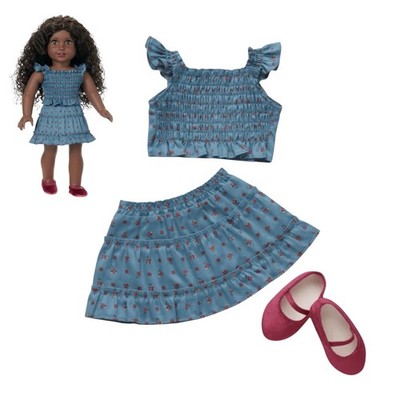 American Girl Hill House Kirsten Doll Paz Nap Dress Velvet Shoes Skirt Top Box