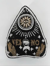 Ouija Board Planchette Hand Piece Beaded Throw Pillow