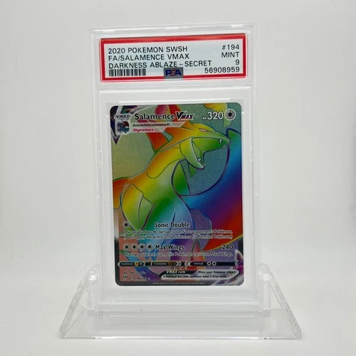2020 Pokémon SWSH Darkness Ablaze Full Art Salamence VMAX Secret #194 PSA 9