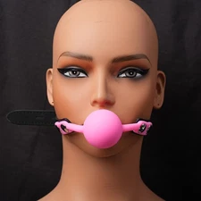 Silicone Open Mouth Gag Oral Fixation BDSM Bondage Adjustable Belt Roleplay Game