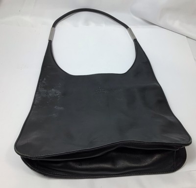 VINTAGE OLD Gucci Black Leather Shoulder Bag | eBay
